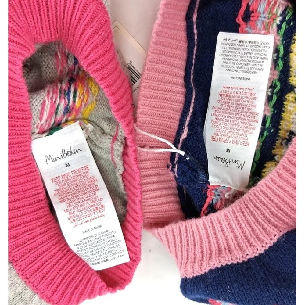 Mini Boden Unicorn Hedgehog Knit Beret Hat Lot Sz Medium Pom Girls Cap Navy Pink